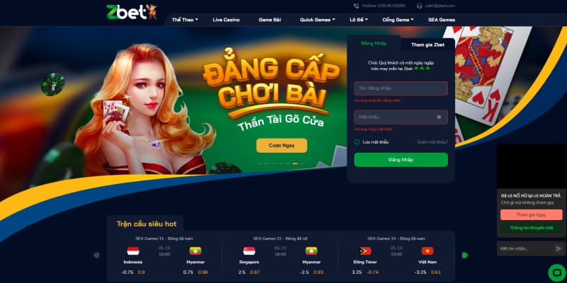 Giao diện mượt mà của trang web